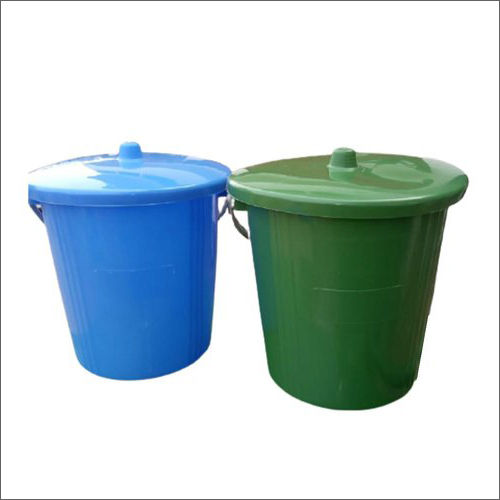 Blue & Green Plastic Dustbin