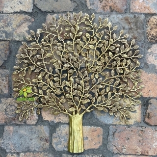 Aakrati Modern Wall Hanging Brass Tree 23 inch With Antique Finish Fits any Small Area