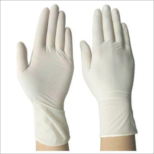 Off White Latex Examination Non-Sterile Gloves