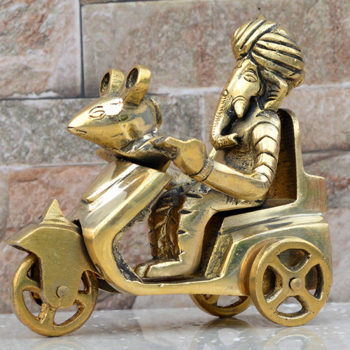 Ganesh Ji Sitting on Morden Cart Statue