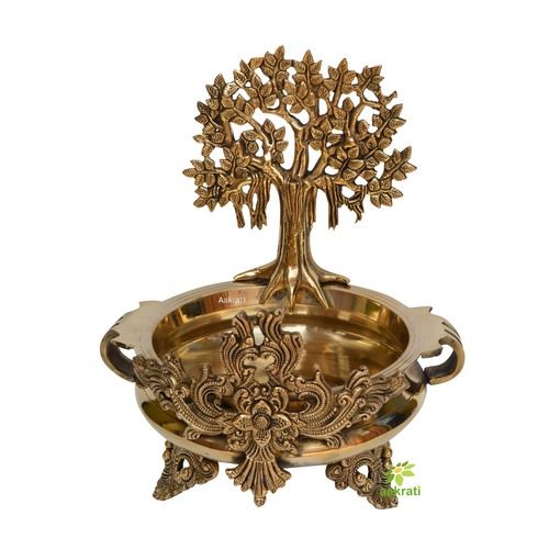 Tree on Urli for lobby desk home decor Hotel room decoation Rare Brass Figure