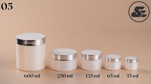 Silver Matte Cream Containers