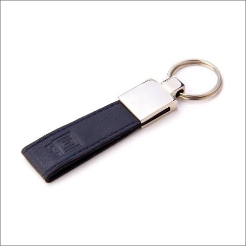 Black Personalized Leather Keychain