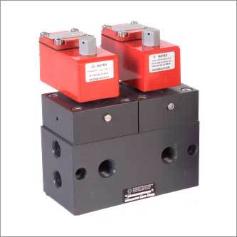 5 way 3 port Center Exhaust Pressurised Poppet Solenoid Valve