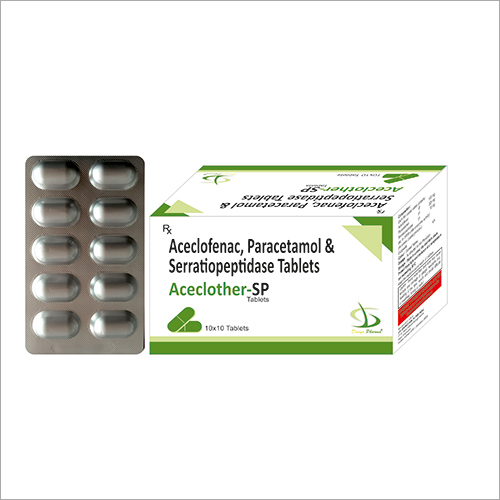 Aceclofenac and paracetamol and Serratiopeptidase Tablet