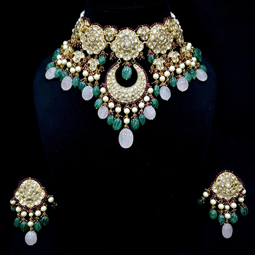 Gold Diamond Polki Choker Set