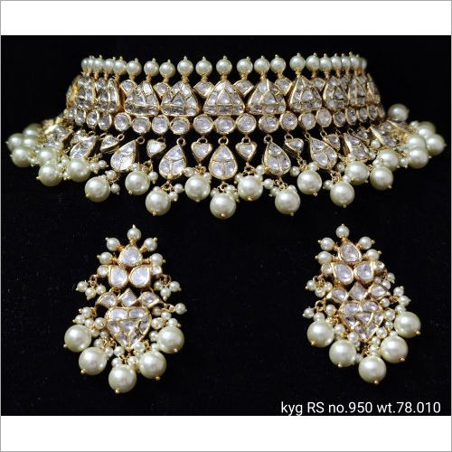 Pearl Diamond Polki Choker Set Gender: Women