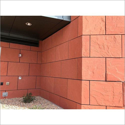 Red Sandstone Tile Application: Wall