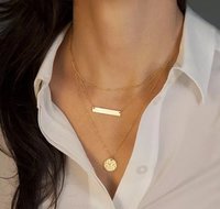 Stunning Gold Plated Triple Layered Pendant Necklace