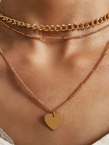 Gorgeous Gold Plated Triple Layered Heart Necklace By VEMBLEY ENTERPRISES
