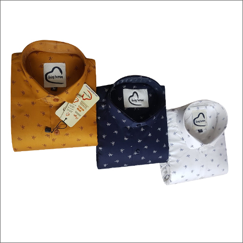 Different Colors Available Mens Printed Cotton Shirt