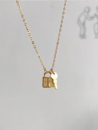 Charming Gold Plated Lock and Key Pendant Necklace