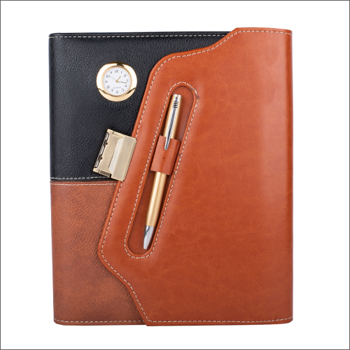 Watch Inbuilt Premium Leather Office Diary