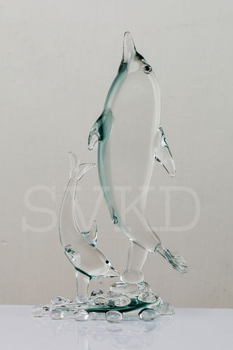 Green Svkd Glass Dolphine