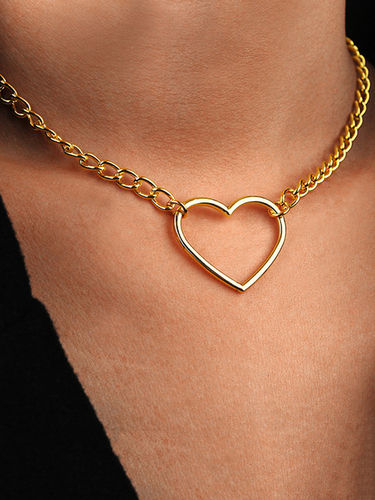 Stunning Gold Plated Minimal Heart Choker Necklace Gender: Women