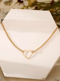 Stunning Gold Plated Minimal Heart Choker Necklace