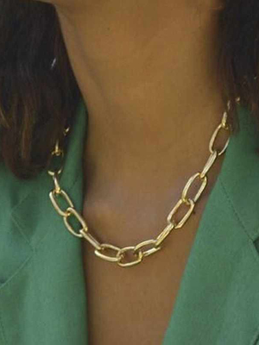 Stunning Gold Plated Chain-link Chunky Necklace