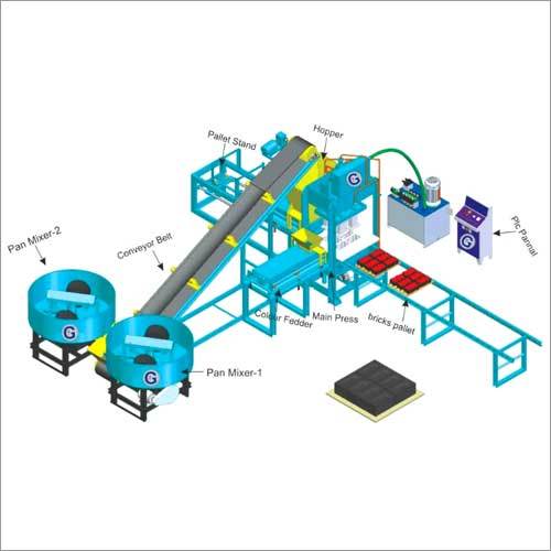 Fully Automatic Colour Paver Block And Bricks Making Machine