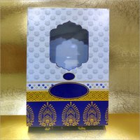 Gold Jari Window Cut Saree Packaging Box