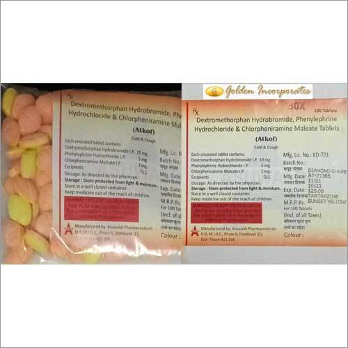 Hydrobromide Phenyliphrine Hydrochloride And Chlorpheniramine Maleate Tablets