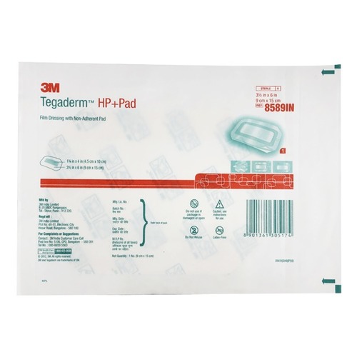White 3M Tegaderm Hp Pad Film Dressing (8589In) Pack Of 25