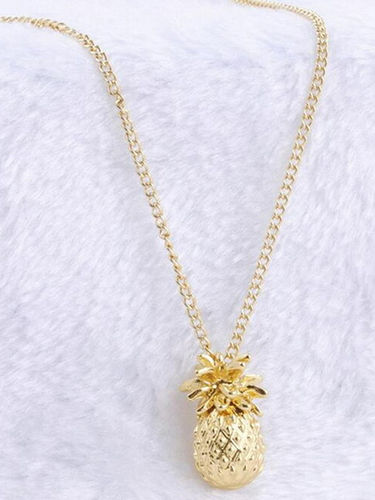 Pretty Gold Plated Pine Fruit Pendant Necklace Gender: Women