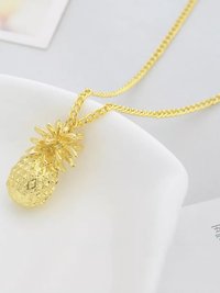 Pretty Gold Plated Pine Fruit Pendant Necklace