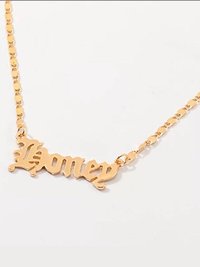 Gold Plated Honey Alphabet Word Pendant Necklace