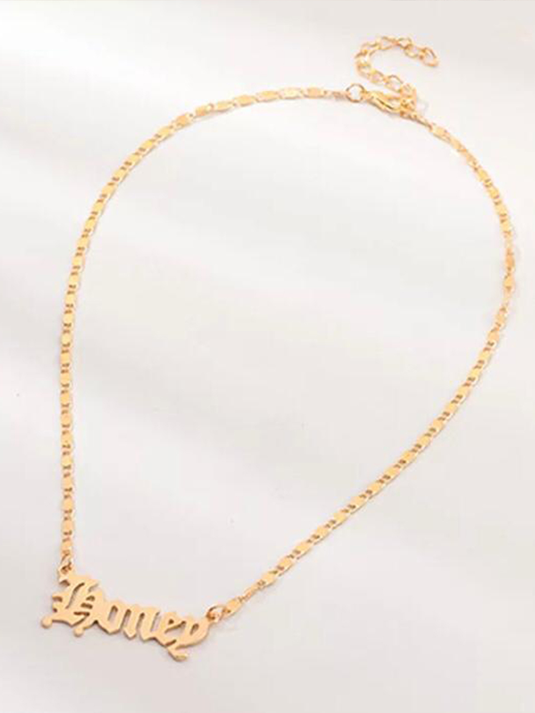 Charming Gold Plated Honey Alphabet Word Pendant Necklace