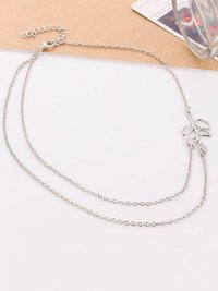 Charming Silver Plated Double Layered Leaf Pendant Necklace