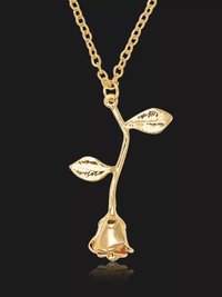 Gold Plated Rose Pendant Necklace