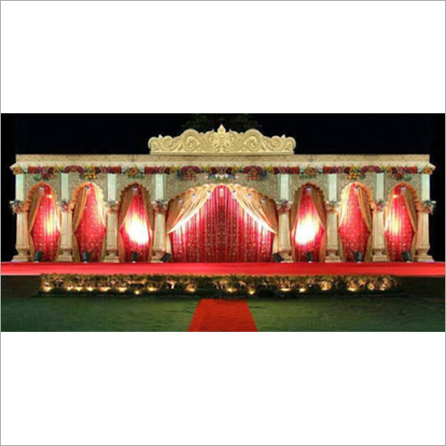 Designer Golden Fiber Decorative Wedding Stage