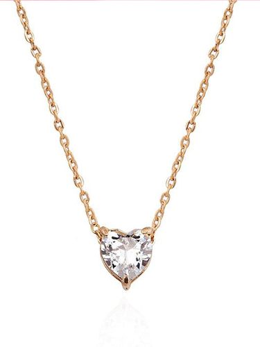 Gorgeous Gold Plated Diamond Heart Pendant Necklace By VEMBLEY ENTERPRISES