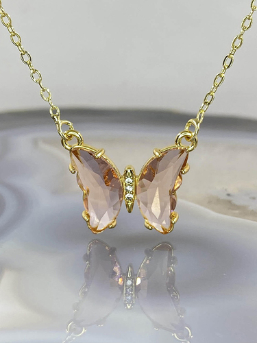 Kpop Shiny Cute Butterfly Pendant Necklace for Women's Cocktail Party  Necklace Ladies Colorful Crystal Butterfly Necklace - China Necklace and  Necklace Jewelry price | Made-in-China.com
