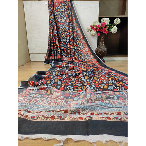 Linen Traditional Digital Printed Saree