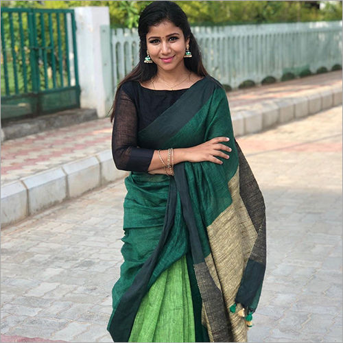 Casual Ladies Linen Saree