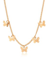 Gold Plated Butterfly Pendant Necklace