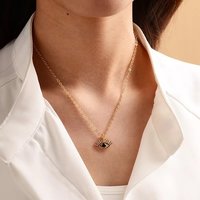 Lovely Gold Plated Evil Eye Pendant Necklace