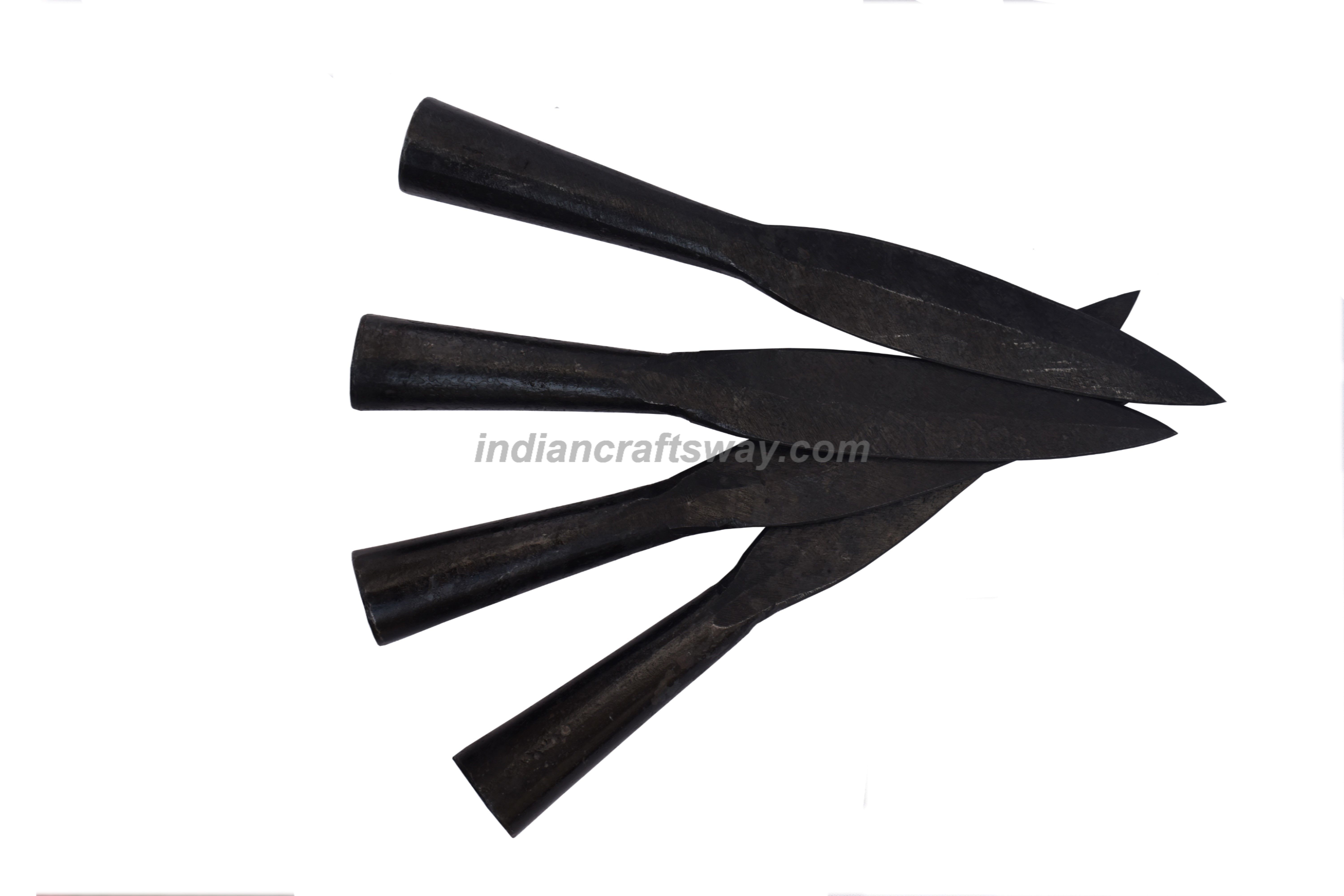 Set of 4 Hand Forged Viking Saga Iron Spear Head