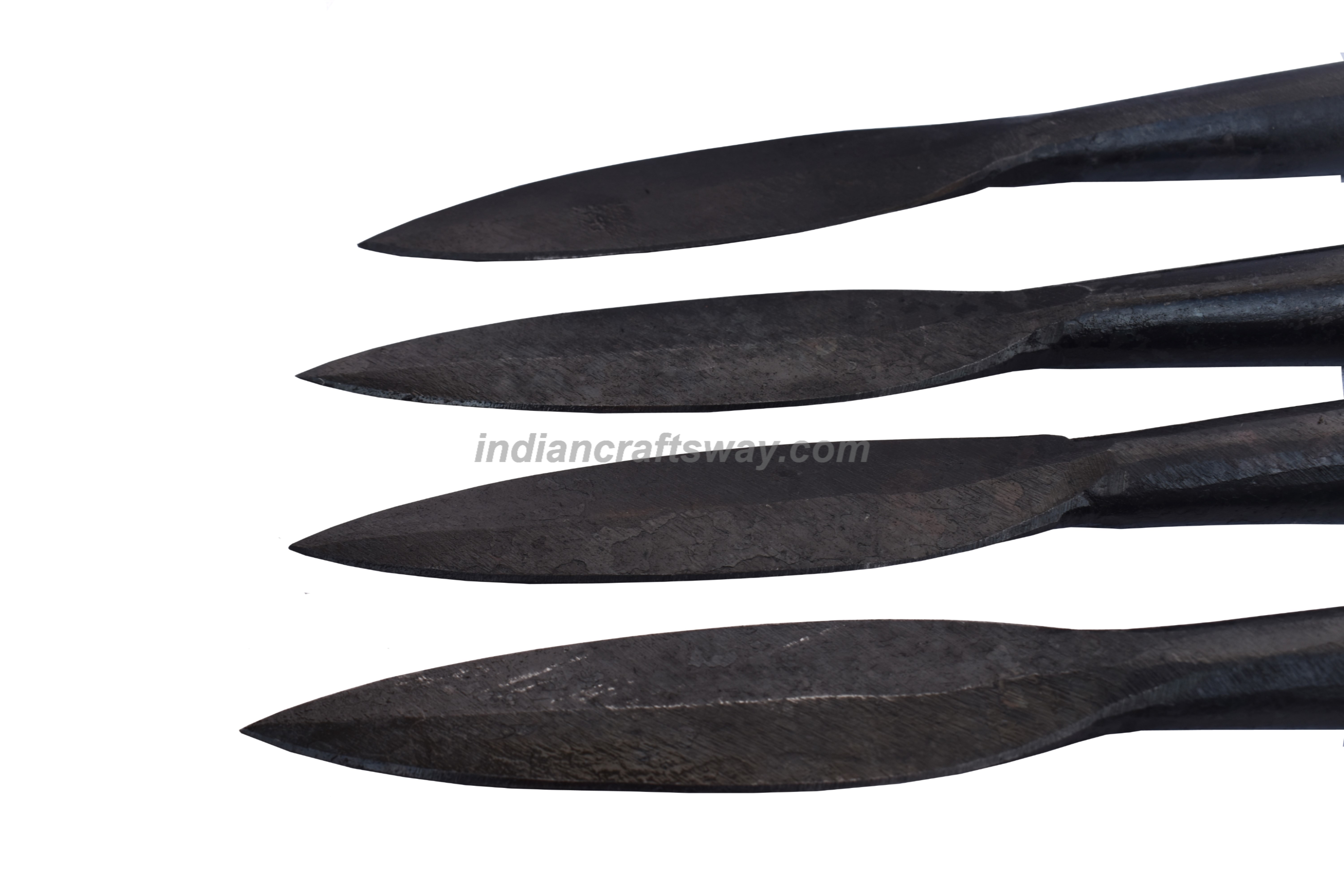 Set of 4 Hand Forged Viking Saga Iron Spear Head