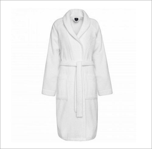 White Plain Cotton Bath Robe