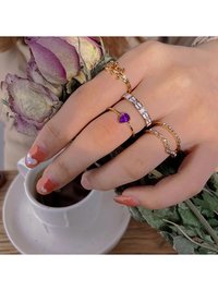 Gold Plated 5 Piece Designed Ring Set