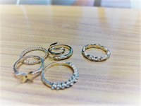 Gold Plated 5 Piece Snake Studd Ring Set