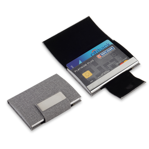 GERY FLAP CARD HOLDER