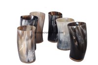 Drinking Horn Glass With Wooden Base
