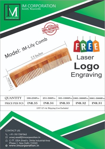 Neem Wood Comb (Lily Comb)
