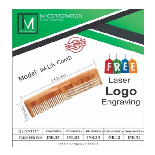 Neem Wood Comb (Lily Comb)