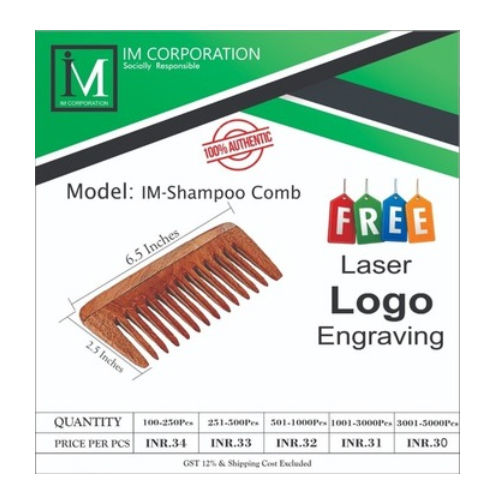 Neem Wood Shampoo Combs