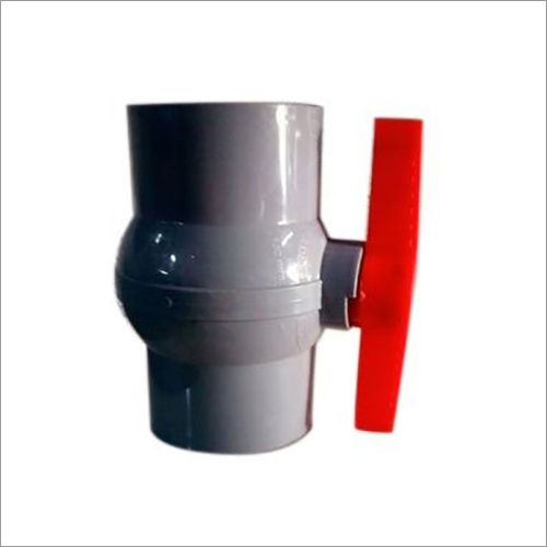 4 Inch Grey And Red PP Solid Ball Valve