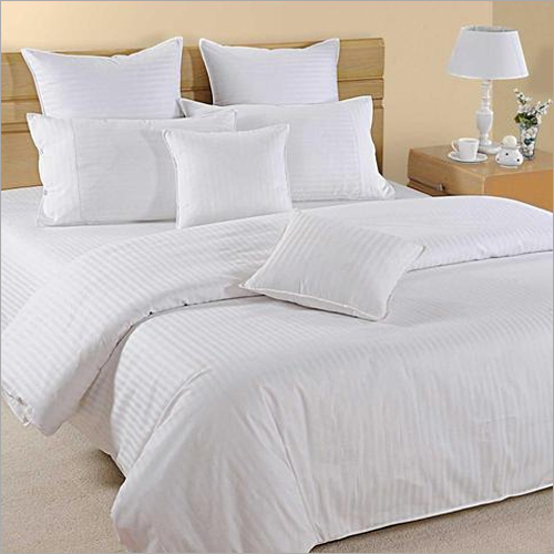 Satin White Double Bed Sheet - GSM 200-300, Full Size | Plain Style, Normal Wash Care, Designed for Household & Commercial Use